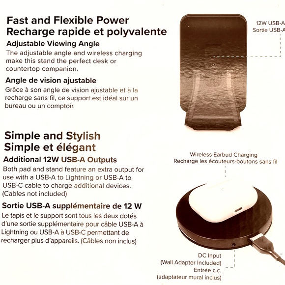 BNIB WIRELESS CHARGING STAND AND PAD BUNDLE - Picture 4 of 8